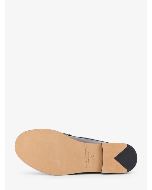 Bottega Veneta White Silenzio Leather Loafers With Intrecciato Motif