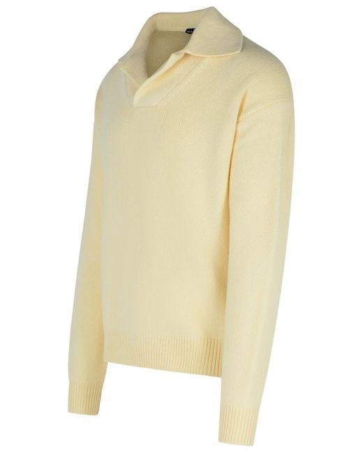 Tom Ford Yellow Cream Cashmere Blend Sweater for men