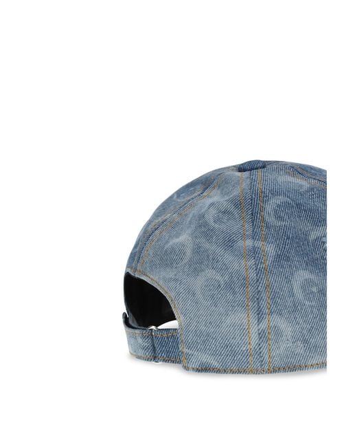 MARINE SERRE Blue Moon Denim Baseball Cap