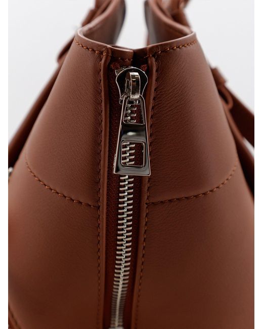 Loewe Brown Hammock Flip Leather Handbag With Front Lettering Logo
