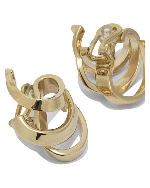 Ferragamo Metallic "Leafbig" Earrings