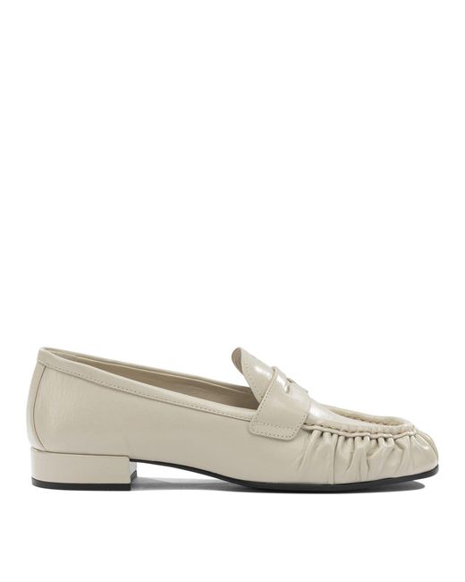 Prada White Buffalo Leather Loafers