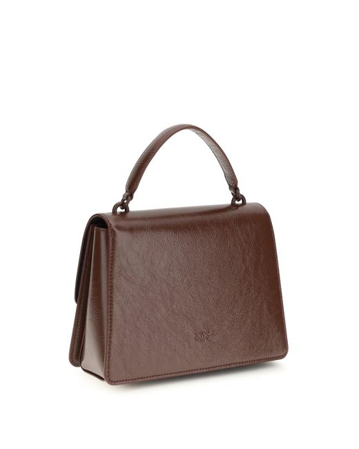 Pinko Brown Handbag Love One Burgundy Leather