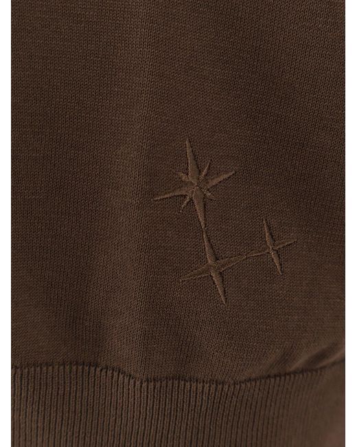 Laneus Brown Cotton Sweater for men