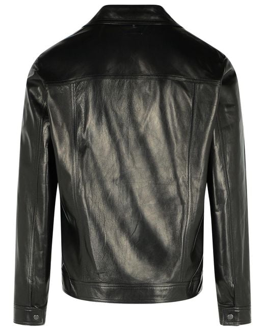 Salvatore Santoro Black Leather Jacket for men