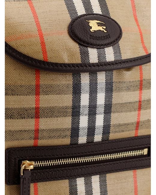Burberry Natural Highlands Coated Canvas Backpack With Front Logo for men