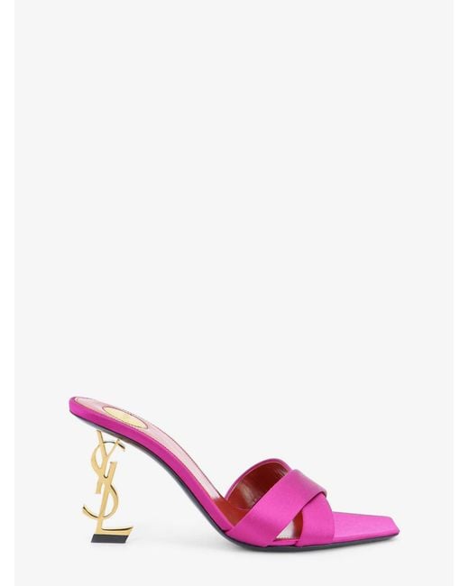 Saint Laurent Pink Opyum Satin Sandals