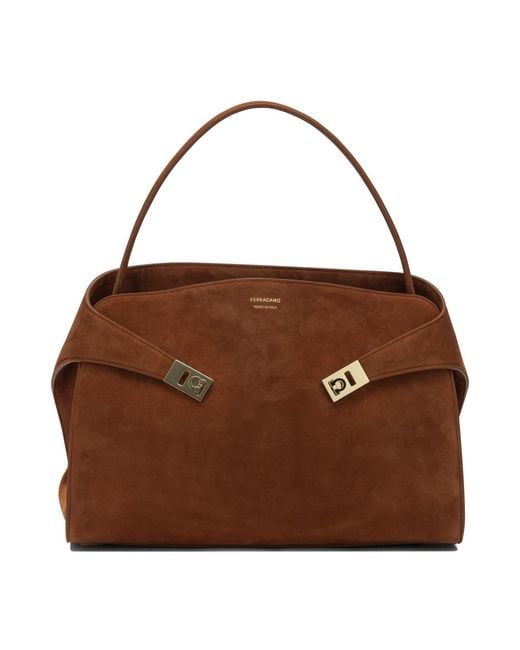 Ferragamo Brown Shoulder Bags Orange