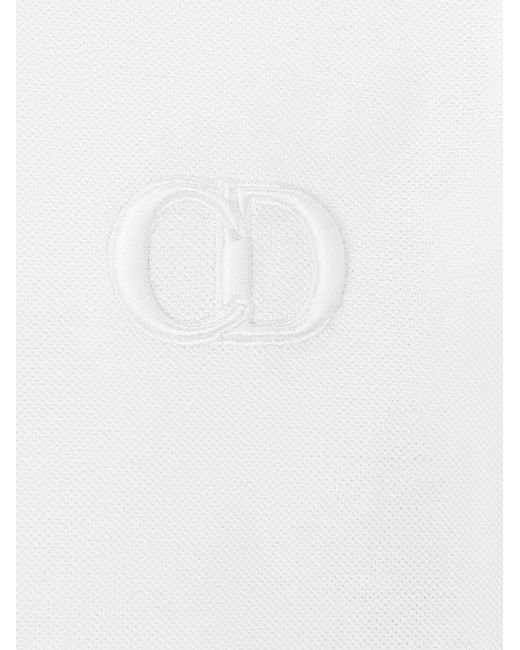 Dior White Cotton Piqué Polo Shirt for men