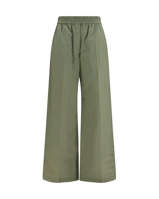 Brunello Cucinelli Green Pants With Elasticated Waist