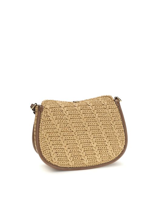 Etro White Raffia Crochet Pony Shoulder Bag