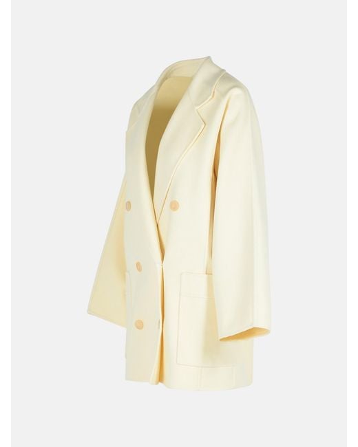 Max Mara Natural 'Teddy Crop' Wool Blend Coat