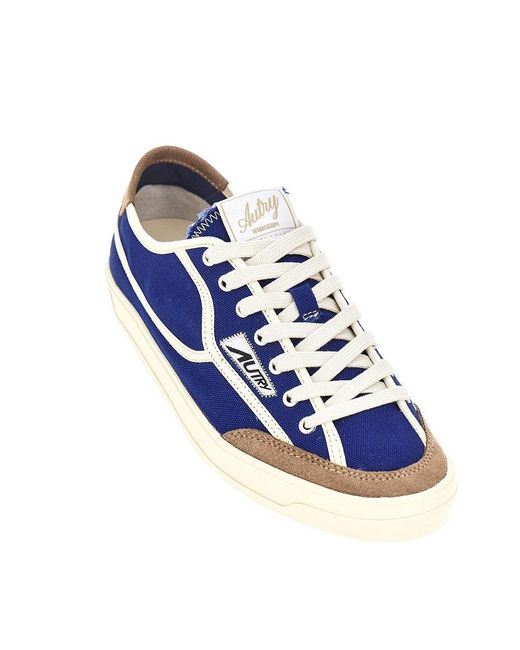 Autry Blue Windscape Low Canvas Sneakers for men