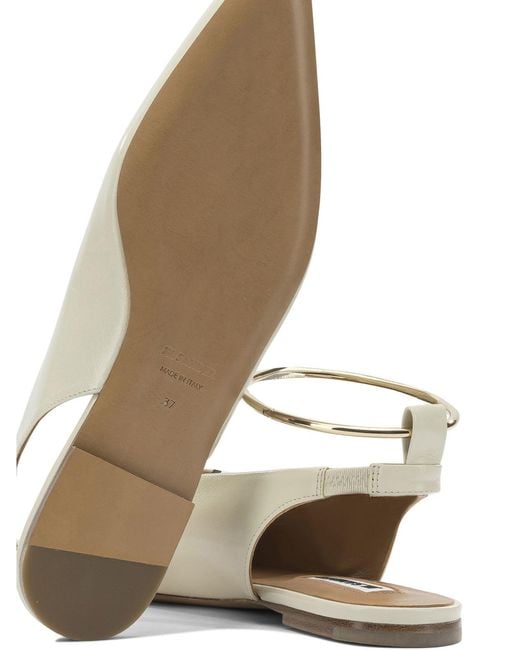 Jil Sander White Ballet Slingbacks