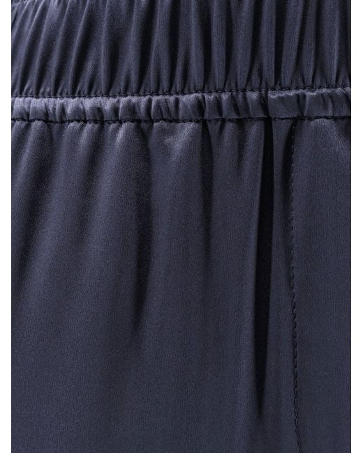 Brunello Cucinelli Blue Silk Trousers