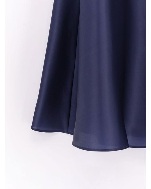 Alberta Ferretti Blue Silk Skirt