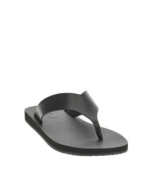 The Row Black 'Dune Classic Ginza' Leather Thong Slides