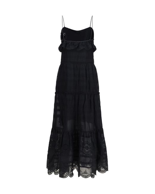 Isabel Marant Black Marant Etoile Paule Long Ruffled Dress