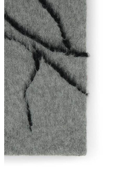 Dries Van Noten Gray 'Mouton' Alpaca Blend Scarf for men