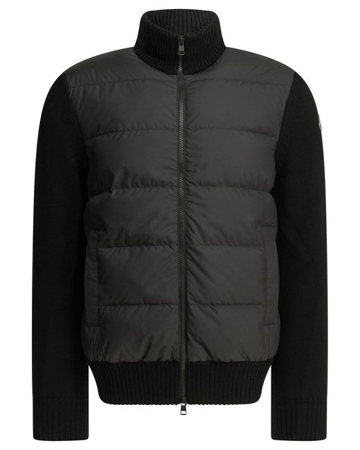Moncler Black Padded Cardigan for men