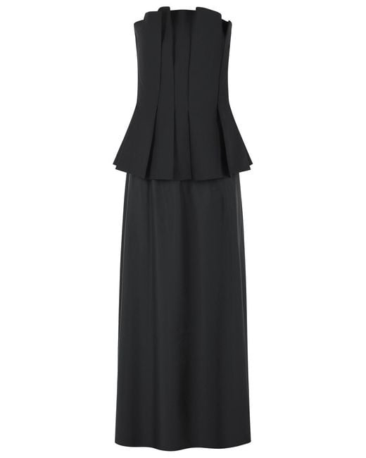 Rohe Black Bustier Wool Blend Dress