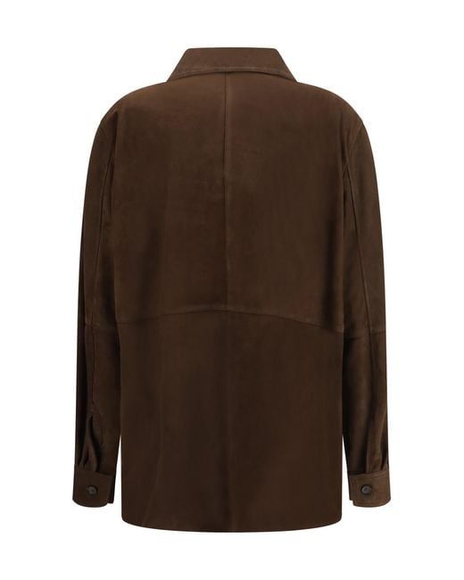 Totême Brown Suede Shirt Jacket
