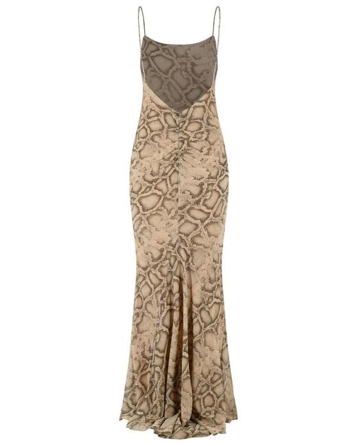 ANDAMANE Natural Snake Print 'Ninfea' Polyester Dress