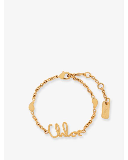 Women's Metallic Chloé Iconic Brass Bracelet