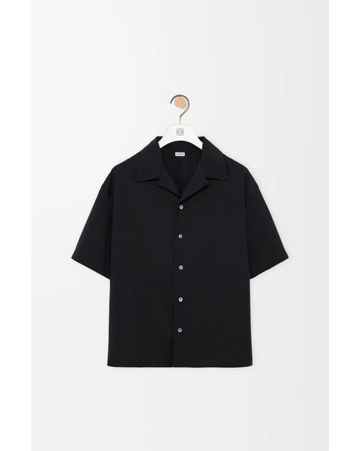 Loewe Black Wool Short Sleeve Shirt for men