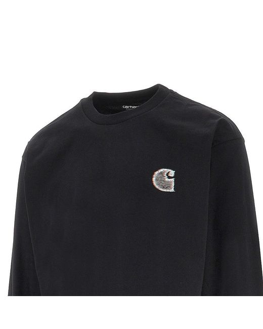 Carhartt Blue 'Mind Your Head' Long-Sleeved T-Shirt for men