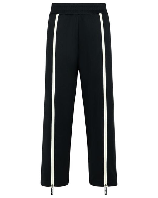Palm Angels Black Track' Polyester Blend Pants for men