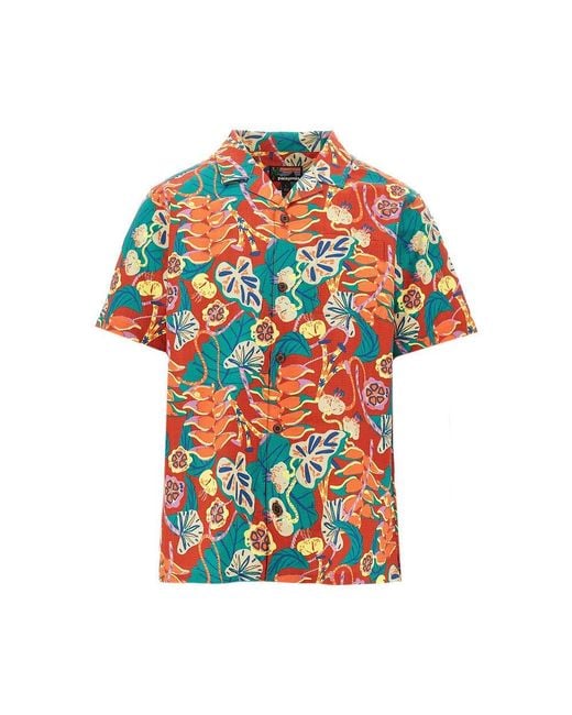 Patagonia Blue 'Tidal Threads' Printed Cotton Shirt for men