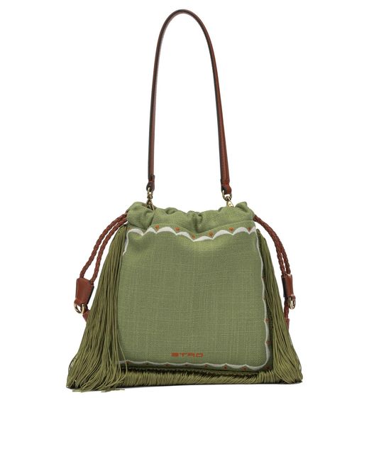 Etro Green Kalispera Small Hand Bag