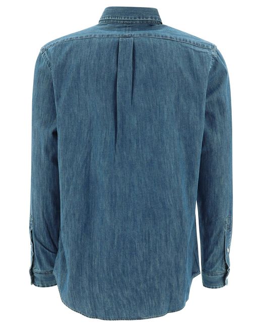 Polo Ralph Lauren Blue Custom-Fit Denim Shirt for men