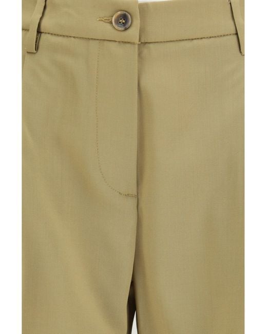 Cruna Green Pants Wide-Leg Virgin Wool