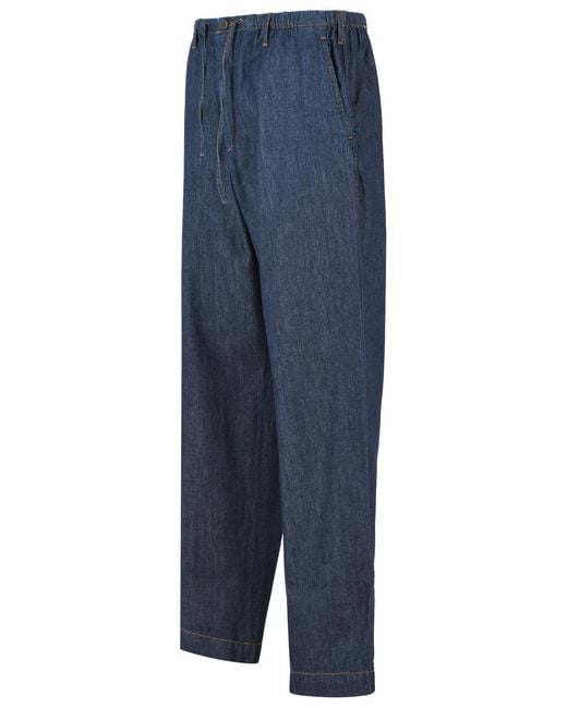 Dries Van Noten Blue 'Penny' Cotton Pants for men