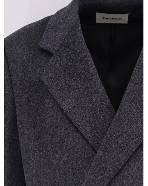 TONYWACK Blue Tailored Wool And Cashmere Coat for men