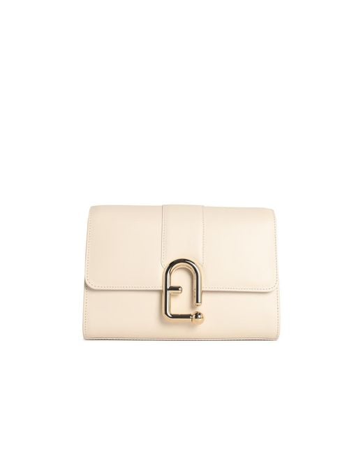 Furla Natural 'Urban S' Cream Leather Crossbody Bag
