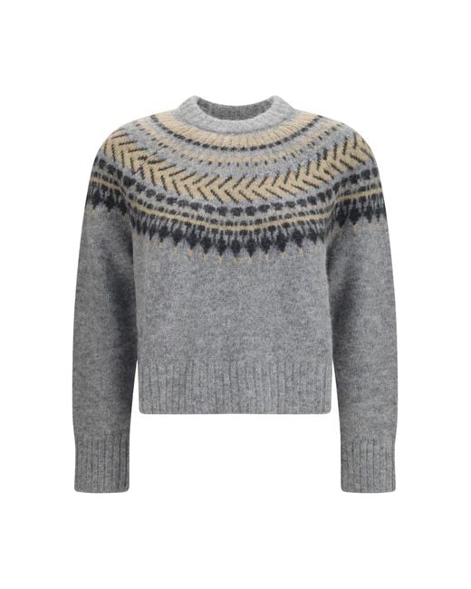 Women's Grey Annette Fair Isle Crewneck Jumper Multi