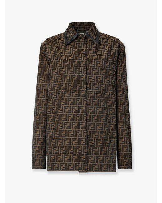 Fendi Brown Ff Canvas Jacket