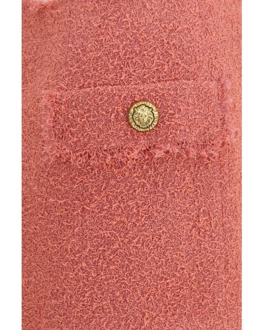 Balmain Red Tweed Mini Skirt