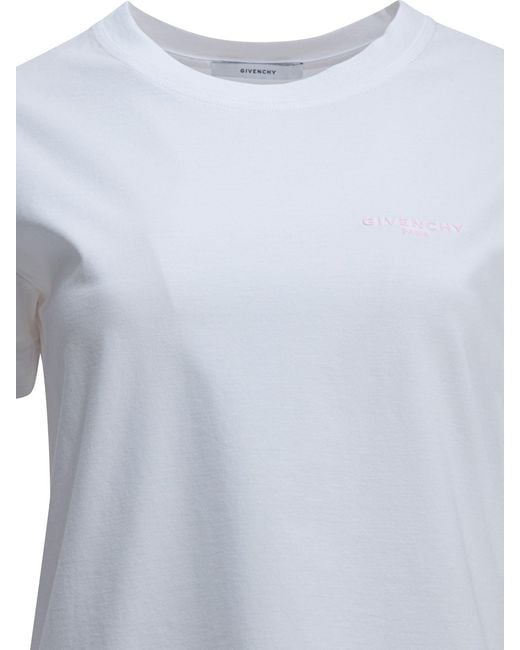 Givenchy White Crewneck T-Shirt With Logo