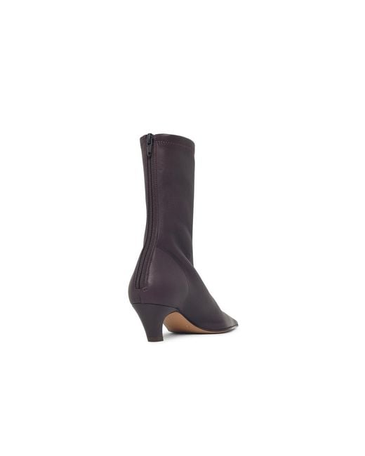 Khaite Purple Arizona Leather Ankle Boots