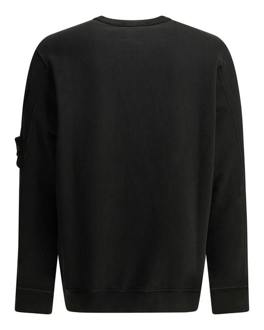 Stone Island Black Crewneck Sweatshirt With Logo for men