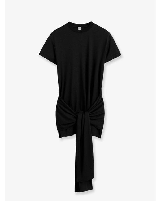 Totême Black Lyocell And Cotton Blend T-Shirt