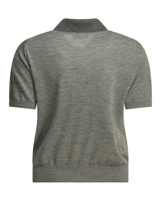 Céline Gray Cashmere Silk Polo Shirt