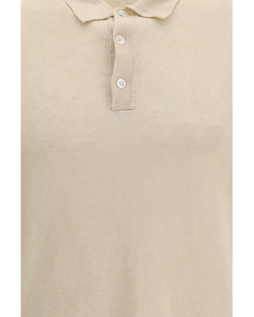 Roberto Collina White Polo Shirt Linen for men