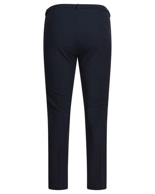 Max Mara Blue Stretch Cotton Blend Pants