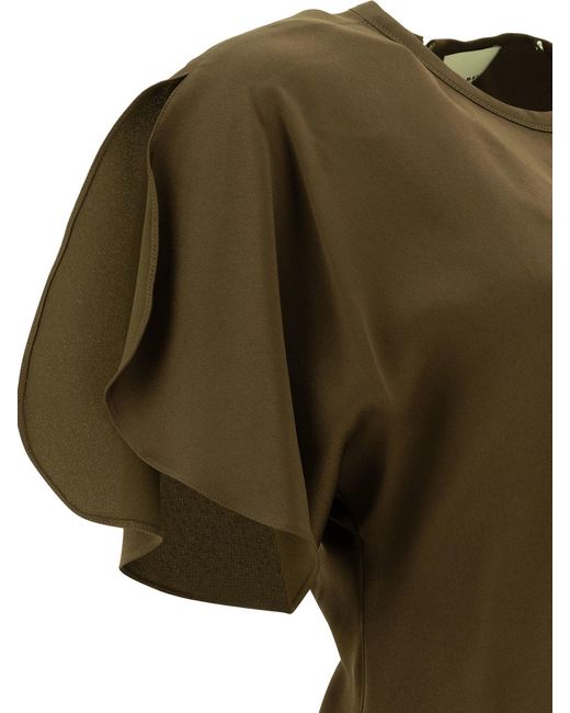 Isabel Marant Green Puff Sleeve Top