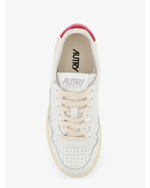 Autry White Medalist Leather Sneakers